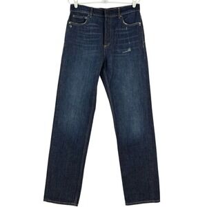 Zara Women Distressed Slim Full-Length Straight Leg Mid Rise Blue Jeans Sz 6 NWT